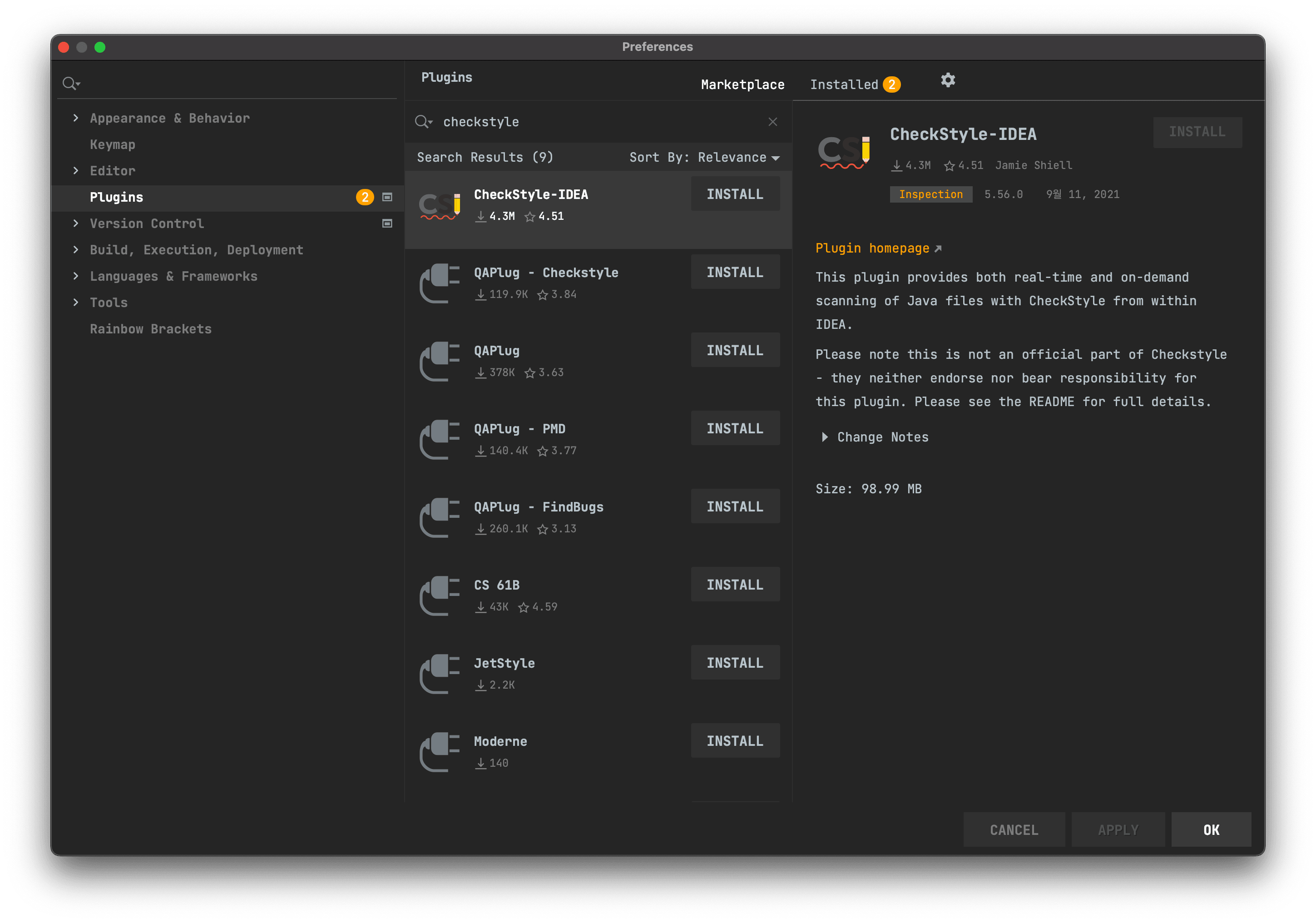 Intellij checkstyle formatter juneyr dev